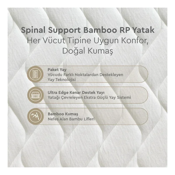 Yataş Spinal Support Bamboo Pocket Yaylı 100x200 Cm Tek Kişilik Yatak - Görsel 7