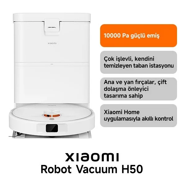 Xiaomi Robot Vacuum H50 Çöp İstasyonlu Akıllı Robot Süpürge - Görsel 9