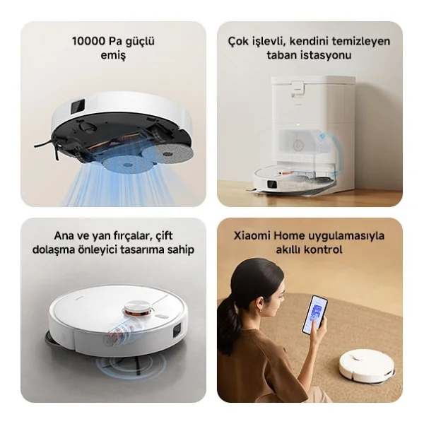 Xiaomi Robot Vacuum H50 Çöp İstasyonlu Akıllı Robot Süpürge - Görsel 4
