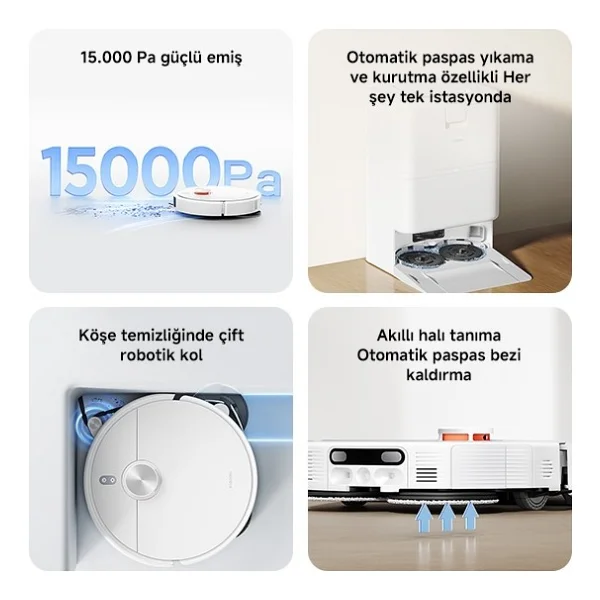 Xiaomi Robot Vacuum H50 Pro Çöp İstasyonlu Akıllı Robot Süpürge - Görsel 2