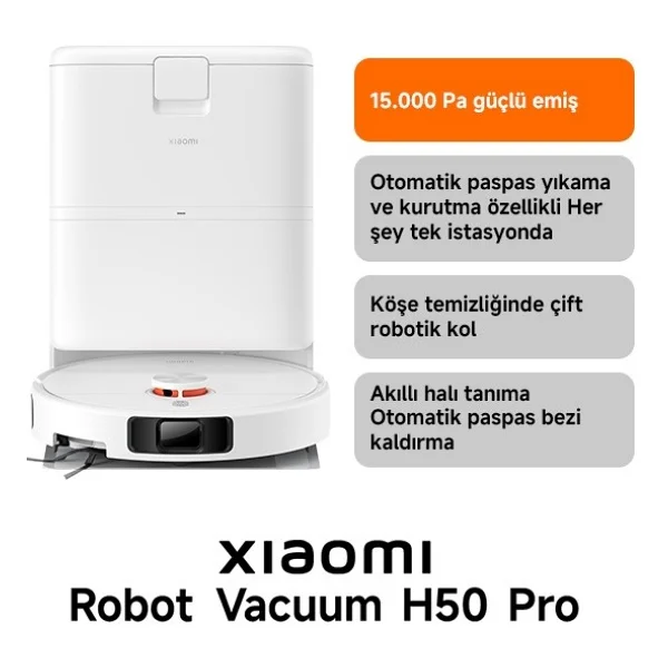 Xiaomi Robot Vacuum H50 Pro Çöp İstasyonlu Akıllı Robot Süpürge - Görsel 10