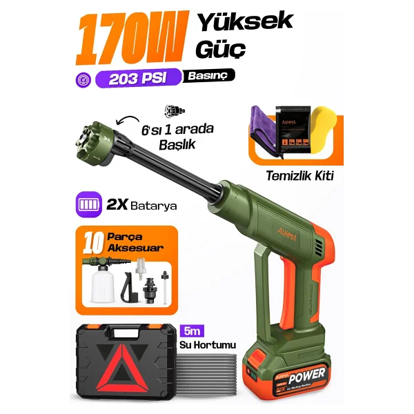 Piranha Deterjan Hazneli Basınçlı Su Tabancası - Görsel 8