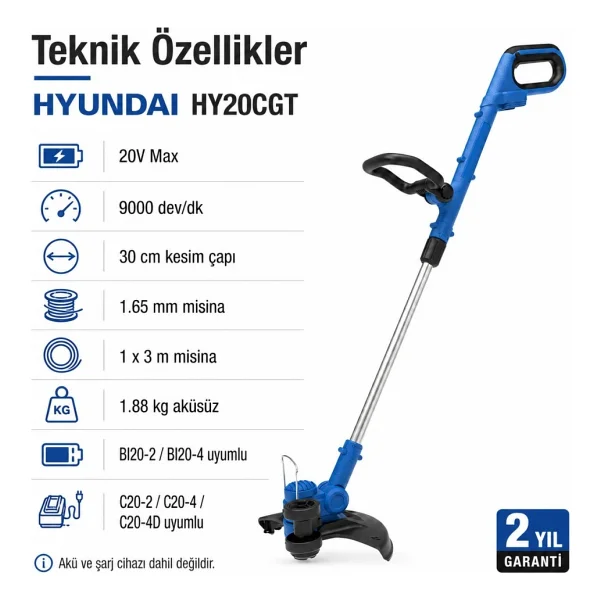 Hyundai Hy20cgt Çim Biçme Makinesi - Görsel 2