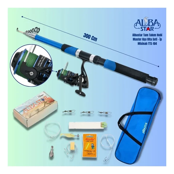 Albastar Tam Takım Hobi Master Kıyı Olta Seti - Ip Misinalı - 300 Cm - Tts104 - 300cm - Görsel 4