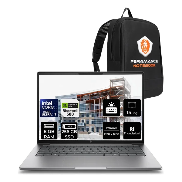 Hp Zbook 8 G1i A3zw7et Ultra 7 255h 16 GB 512 GB SSD Rtx500 Ada 14" Wuxga Notebook - Görsel 7