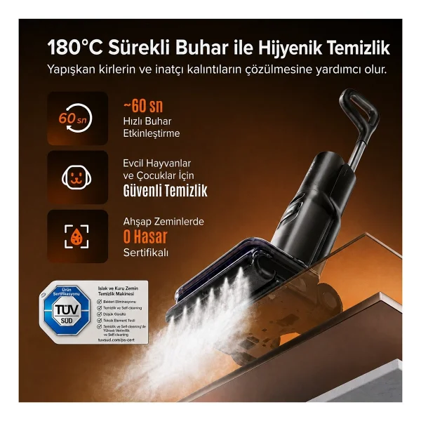 Roborock F25 Steam Islak Kuru Şarjlı Dikey Süpürge - Görsel 7