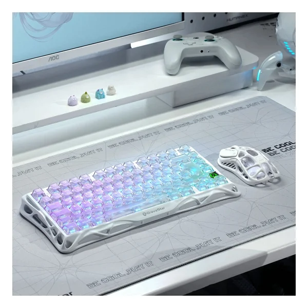 Gravastar Mercury K1 Lite Transparent RGB %75 Tkl Gravastar X Bsun Switch Kablolu/Kablosuz Mekanik Oyuncu Klavyesi - Görsel 8