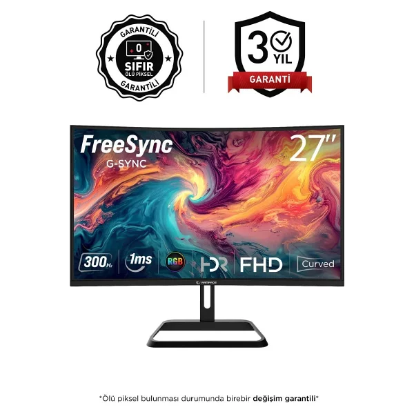 Rampage Xyra Xr27c300f 27" 1 Ms Full HD Curved 300 Hz Oyuncu Monitörü - Görsel 9