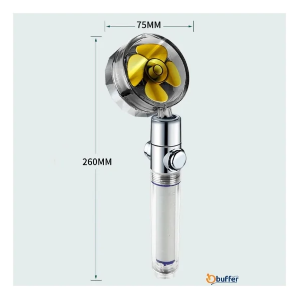 Buffer Turbo Pervaneli Ve Filtreli Su Tasarruflu 360 Derece Dönebilen Tazyikli Duş Başlığı - Görsel 4