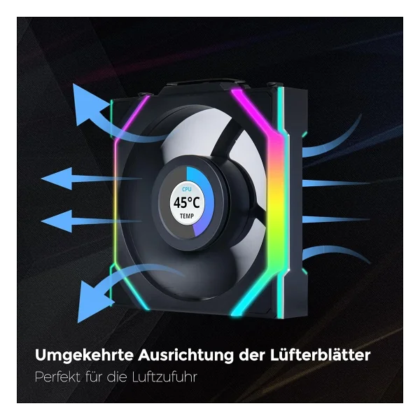 Lian Li UNI FAN SL Wireless LCD 120 Reverse G99.12RSLLCD1W1B.00 Siyah 12 cm Kasa Fanı - Görsel 3