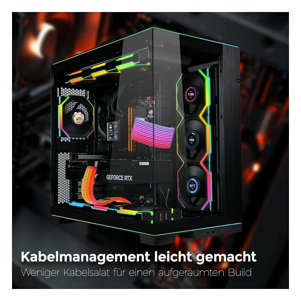 Lian Li UNI FAN SL Wireless LCD 120 Reverse G99.12RSLLCD1W1B.00 Siyah 12 cm Kasa Fanı - Görsel 7