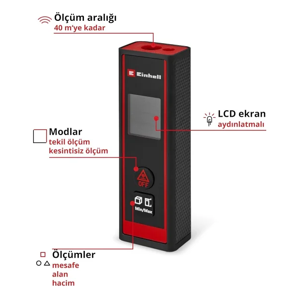Einhell TC-LD 40 R 40 m Lazer Metre - Görsel 2