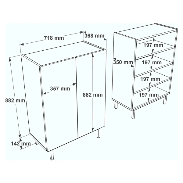 Yurudesign Sedra Ayakkabılık Çok Amaçlı Dolap Kumsal-Sepet Sd8-Cs - Bej - Görsel 4