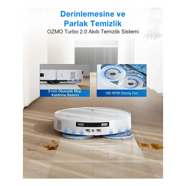 Ecovacs Deebot T50s Omni Çöp İstasyonlu Akıllı Robot Süpürge - Görsel 3