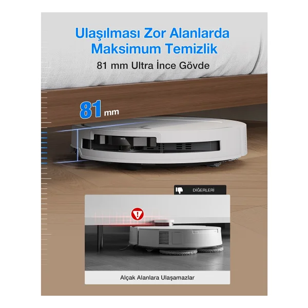 Ecovacs Deebot T50s Omni Çöp İstasyonlu Akıllı Robot Süpürge - Görsel 5