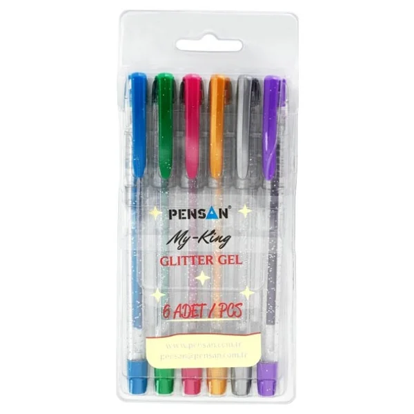 Pensan My King 6 Renk Simli Jel Kalem - Görsel 3