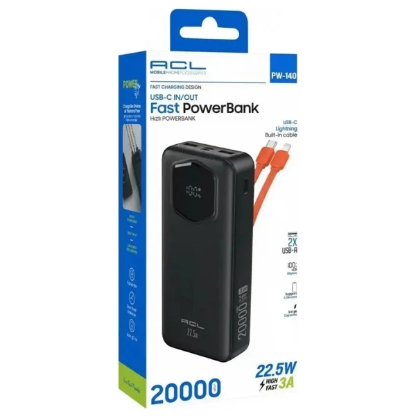 ACL PW-140 20000 mAh Hızlı Şarj Powerbank - Görsel 3