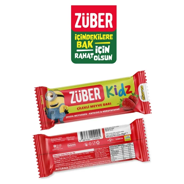 Züber Kidz Meyve Bar Çilekli 25g X 16 Adet - 25 Gr - Görsel 6