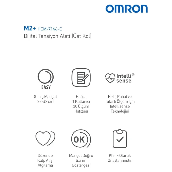 Omron M2+ Digital Koldan Ölçer Tansiyon Aleti - Görsel 7