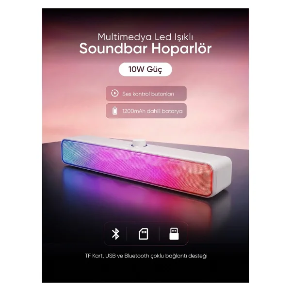 Mikado Md-Sbt31 10 W RGB Siyah Soundbar - Görsel 9