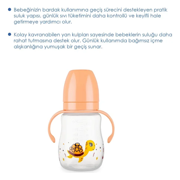 Babyjem Damlatmayan Suluk Alıştırma Bardağı 250 Ml Turuncu - Görsel 6