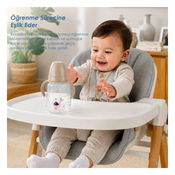 Babyjem Damlatmayan Suluk Alıştırma Bardağı 250 ml Vizon - Bej - Görsel 2