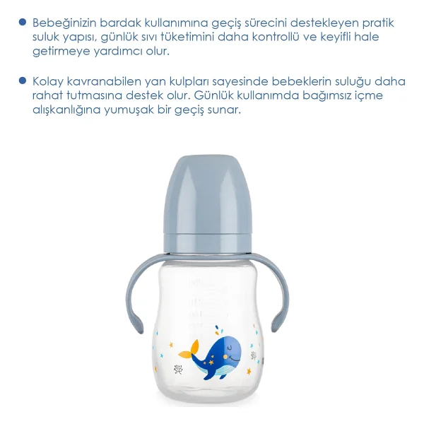 Babyjem Damlatmayan Suluk Alıştırma Bardağı 250 Ml Gri - Görsel 5