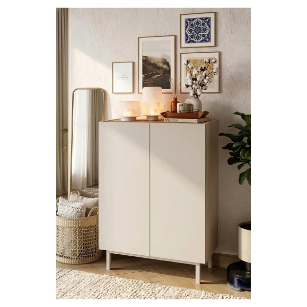 Yurudesign Sedra Ayakkabılık Çok Amaçlı Dolap Kumsal-Sepet Sd8-Cs - Bej - Görsel 2