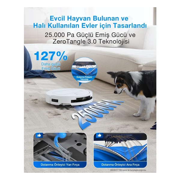 Ecovacs Deebot T50s Pro Omni Çöp İstasyonlu Akıllı Robot Süpürge - Görsel 2