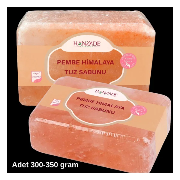 Hanzade Bitkisel Himalaya Tuz Sabunu 300-350 Gr Zengin Mineralli Doğal Saf Pembe Himalaya Kaya Tuzu Sabunu - Görsel 6