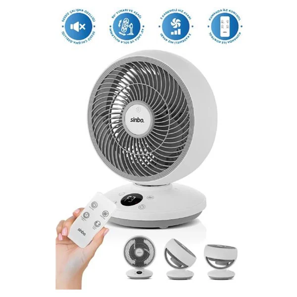 Sinbo SF-7702 Masaüstü Fan - Beyaz / Krem - Görsel 2