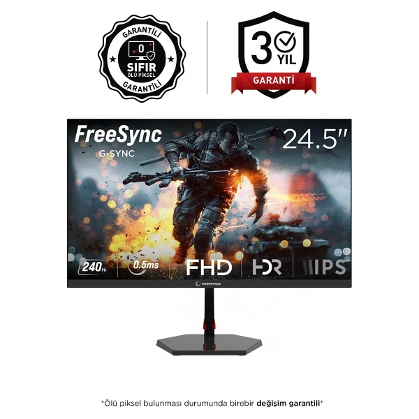 Rampage Raven Rv25r240f 24.5" 0.5 Ms Full HD Ips 240 Hz Oyuncu Monitörü - Görsel 9
