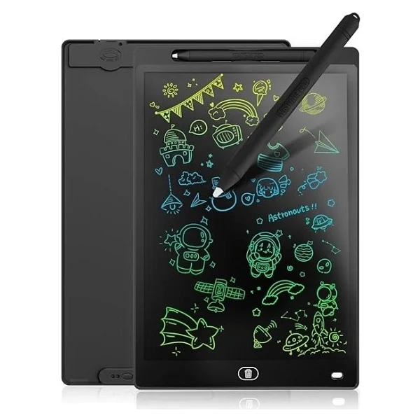 20 Inc Renkli Lcd Grafik Dijital Kalemli Çizim Tableti Yazı Tahta Not Yazma Eğitim Tableti Siyah - Görsel 5