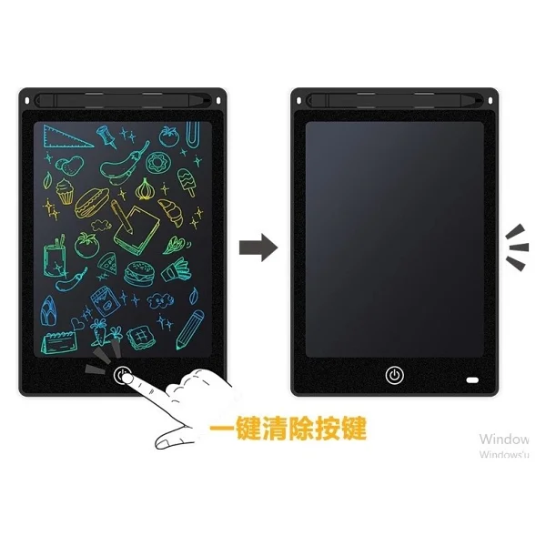 20 Inc Renkli Lcd Grafik Dijital Kalemli Çizim Tableti Yazı Tahta Not Yazma Eğitim Tableti Siyah - Görsel 6