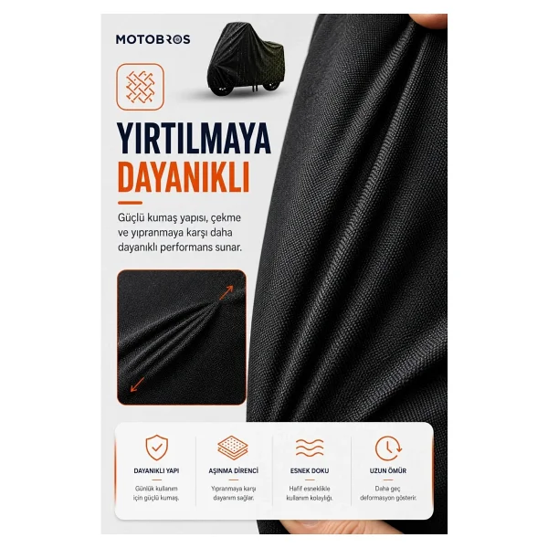 Motobros Motosiklet Brandası Motor Brandası Cf Moto 450 Sr Uyumlu Blackshield Siyah Su Geçirmez Uv Korumalı Motor Örtüsü - Görsel 3