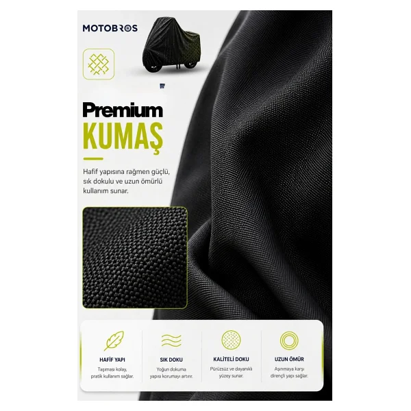 Motobros Motosiklet Brandası Motor Brandası Cf Moto 450 Sr Uyumlu Blackshield Siyah Su Geçirmez Uv Korumalı Motor Örtüsü - Görsel 4