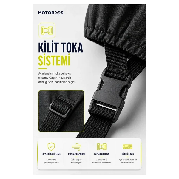 Motobros Motosiklet Brandası Motor Brandası Cf Moto 450 Sr Uyumlu Blackshield Siyah Su Geçirmez Uv Korumalı Motor Örtüsü - Görsel 6