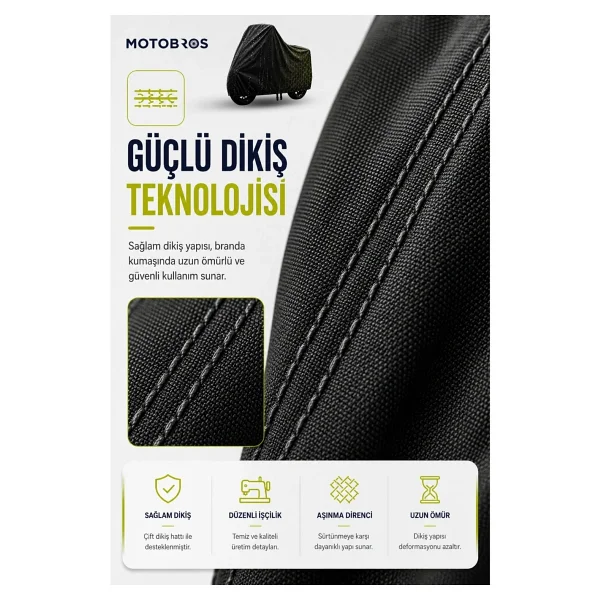 Motobros Motosiklet Brandası Motor Brandası Cf Moto 450 Sr Uyumlu Blackshield Siyah Su Geçirmez Uv Korumalı Motor Örtüsü - Görsel 7