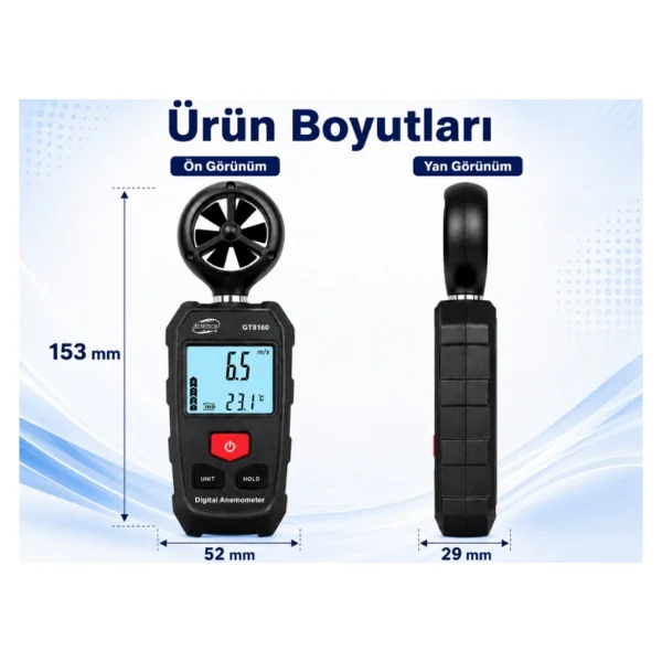 Benetech Gt8160 Mini Anemometre - Görsel 5