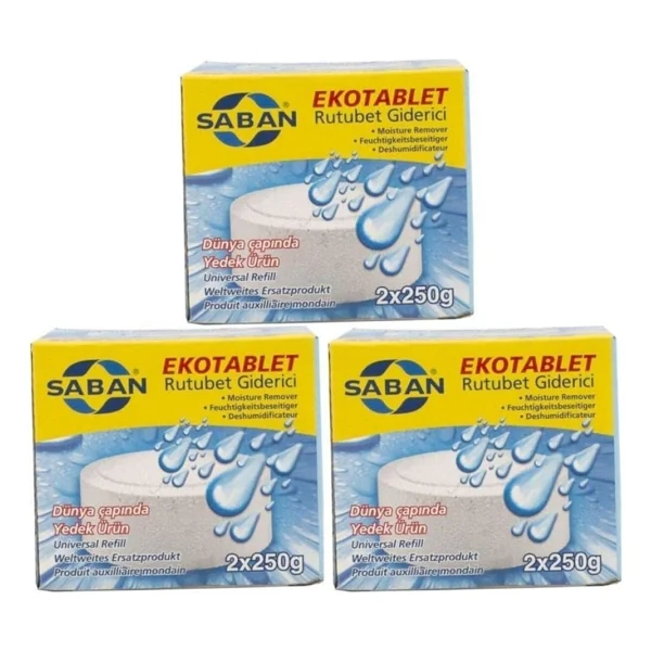 Nem Alıcı Rutubet Giderici Yedek Tablet 3'lü 2 X 250 Gram Natural - Görsel 2