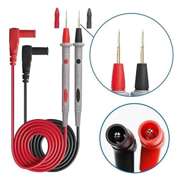 1 Çift Iğne Uçlu Multimetre Probu 1000v 20a Tüm Multimetreler Ile Uyumlu Test Ölçüm Kalosu - Görsel 3