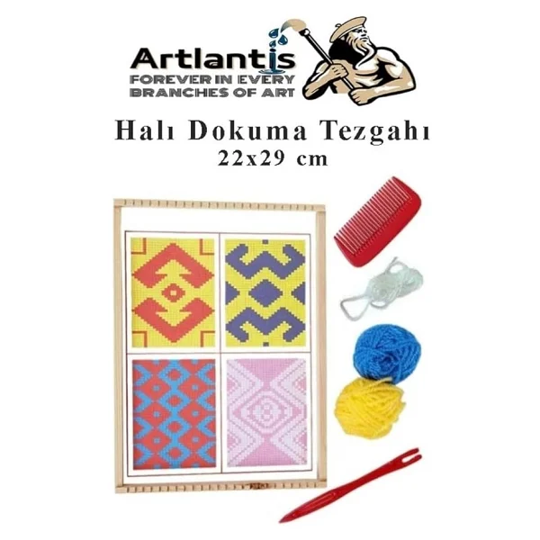 Halı Dokuma Tezgahı 1 Paket Hobi Okul Elişi Çocuk Halı Dokuma Tezgah Seti 22x29 Cm - Görsel 3