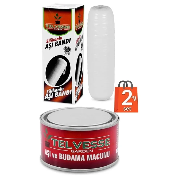 Aşı Bandı + Aşı Macunu 2'li Set Ağaç Budama Aşılama Macunu Bant Seti Aşılama Aleti - Görsel 2