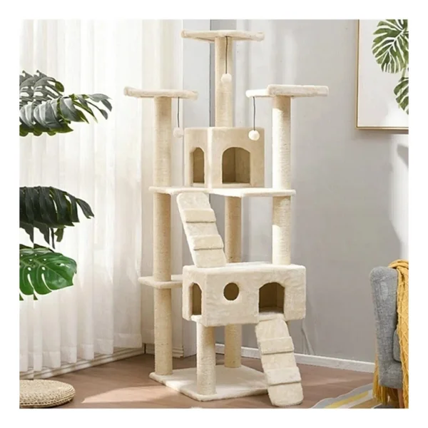 Nursoft Cat City Yeni Rezidans Kedi Oyun Evi Ve Tırmalaması - Beyaz - Görsel 6