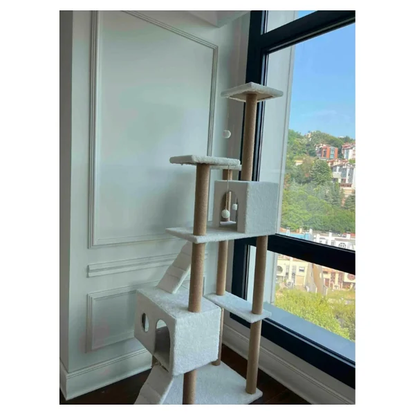 Nursoft Cat City Yeni Rezidans Kedi Oyun Evi Ve Tırmalaması - Beyaz - Görsel 10