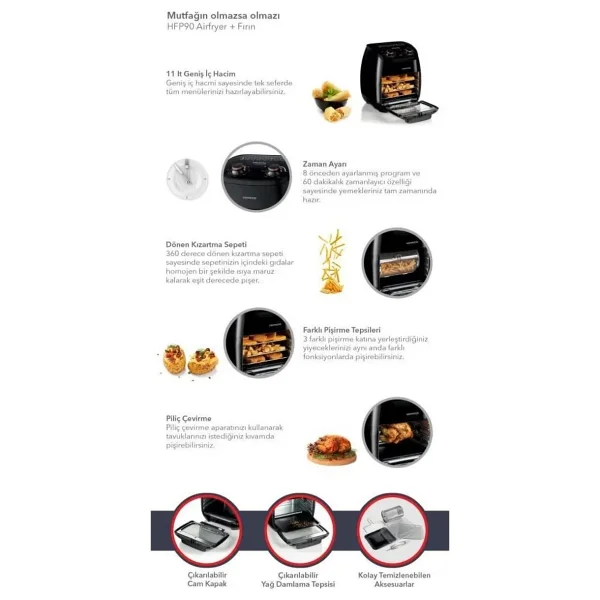 Kenwood Hfp90.000bk 11 Lt Multifonksiyonel Fırın - Görsel 8