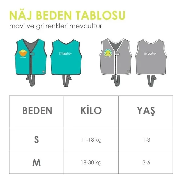 Bblüv Naj Neoprene Gri Çocuk Yüzme Yeleği - Görsel 5