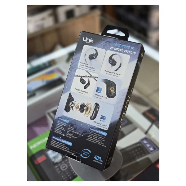 Linktech S35 TWS Siyah Kemik İletimli Kulak İçi Bluetooth Kulaklık - Görsel 4