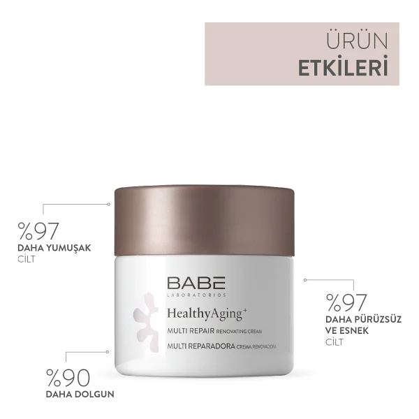 Babe Healthyaging+ Multi Repair Renovating Cream 50 Ml Cilt Yenileyici Gece Bakım Kremi - Görsel 6