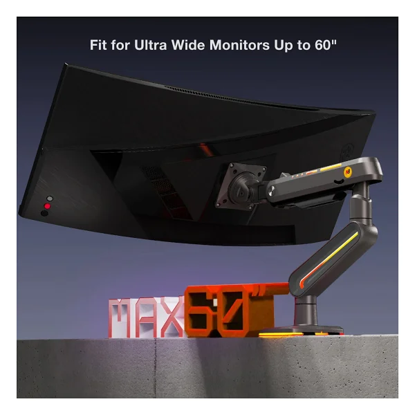 North Bayou F6-Gaming 32-60 İnç Tek Kollu Amortisörlü Monitör Standı - Görsel 2